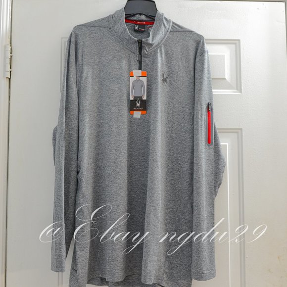Spyder Active Men 1/4 Zip Pullover GRAY - Picture 2 of 6